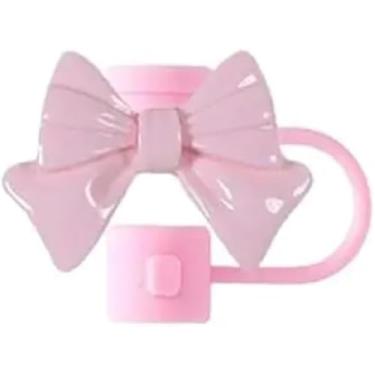 Imagem de Capa de canudo de laço roxo para copo Stanley de 40 e 850 g, tampa de cobertura de palha de silicone de 10 mm para acessórios de copo Stanley, bonito topo de palha para copos, tampa de palha para