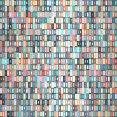 Imagem de Quadro Decorativo Pixel Art Mosaico Colorido Estampa Abstrata Moderno 30x30cm