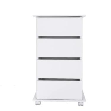 Imagem de Gaveteiro 4 Gavetas P/Cozinha Com Rodinhas (BRANCO)