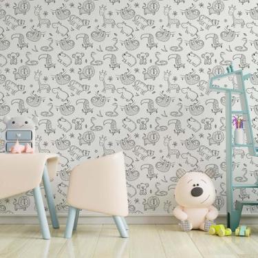 Imagem de Papel De Parede Adesivo Infantil Desenho Animais Linha 2,80M - Plimsho