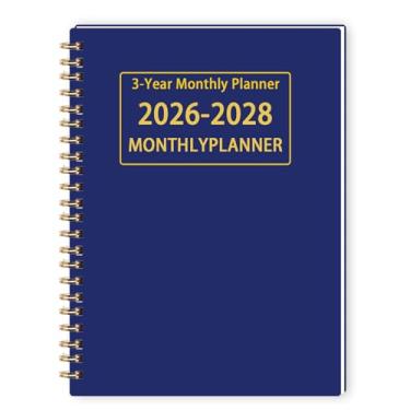 Imagem de Agenda mensal 2026-2028 - calendário mensal de 3 anos 2026-2028, 21 x 29 cm, agenda de 36 meses, agendas com encadernação de fio duplo, páginas de anotações alinhadas