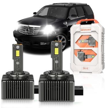 Imagem de SENROBO Apto apenas para lâmpadas de xenon Cadillac Escalade ESV EXT D1S 2007-2014, projetor OEM 35W HID Light Replace, 30000LM 600% mais brilhante D1SC1 Bi-xenon Light, 6000K branco frio, pacote com