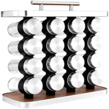 Imagem de Conjunto 16 Potes de Condimentos Vidro 80ml - Inox