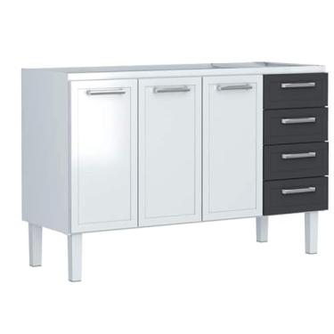 Imagem de Gabinete Cozinha De Aço Juno 4G 1446Mm Preto Montado(Pia 150) Cozimax