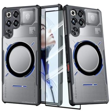 Imagem de MeiyueEr Capa para Red Magic 11 Pro/11 Pro+, [não amarela] [à prova de cho] [à prova de suor] [à prova de impressões digitais] com vidro temperado e anel magnético, capa protetora à prova de choque