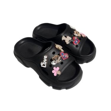 Imagem de Sandália Tamanco Plataforma Babuche Nuvem Yvate Pin Bottom (Preto, BR, Adulto, Numérico, 38)