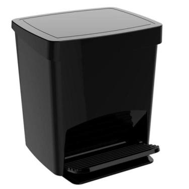 Imagem de Lixeira Smart Crippa Com Pedal Resistente 15 Litros Preta