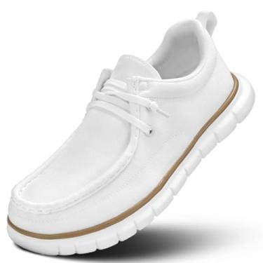 Imagem de Tênis de corrida casual masculino, leve, confortável, casual, esportivo, malha, trabalho, academia, tênis de caminhada, cross, Branco, 39