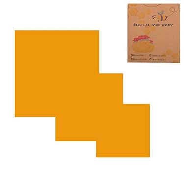 Imagem de Envoltórios de Cera Abelha Laváveis e Reutilizáveis para Alimentos Sanduíche Pão Frutas Legumes Armazenamento Almoço Cozinha Freezer Refrigerador 3 Pe