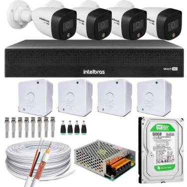 Imagem de Kit 4 Cameras Full Color Intelbras Dvr Mhdx 8 Ch Color Noite