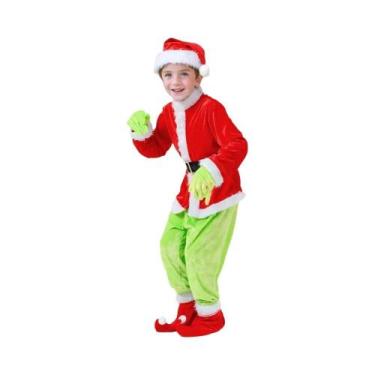 Imagem de Halloween explosivo verde peludo monstro grinch traje papai noel com c