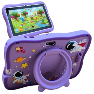 Imagem de Tablet Infantil Kids Tela 7" 8GB RAM, 128GB, Android Octa-core, Wifi 2.4G/5G, Bateria 4000mAh, Câmeras 5MP/8MP com Capa Anti-queda, Alça e Caneta Touch, para Jogos, Entretenimento, Diversão (Roxo)