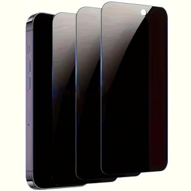 Imagem de Película protetora de privacidade para iPhone 17 Pro, pacote com 3 películas protetoras de vidro temperado antiarranhões