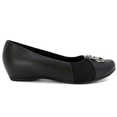 Imagem de Sapatilha Feminina Salto Embutido Fivela Preto Usaflex N2244