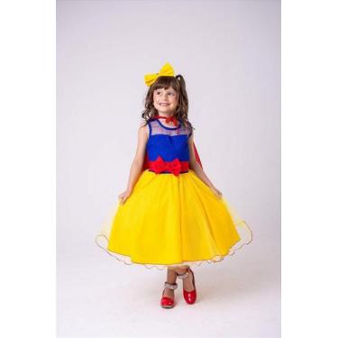 Imagem de Vestido Infantil Fantasia Branca de Neve com Acessórios - Fabuloso Ate