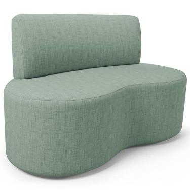 Imagem de Sofá 2 Lugares Orgânico Para Sala De Estar Living Larissa L02 Linho Menta - Lyam Decor