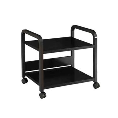 Imagem de Suporte de impressora preto sob a mesa prateleira de impressora escritório multifuncional organizador de arquivos com rodas mesa de impressora