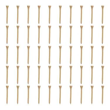 Imagem de plplaaoo Camisetas de golfe profissionais com 50 peças de camisetas de golfe de madeira premium para maior precisão e potência, acessórios de golfe de madeira de bordo duráveis (70 mm)