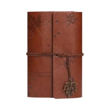 Imagem de Caderno Espiral De Couro Retrô Nostálgico Estilo Floresta Diário De Vi