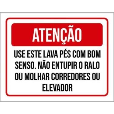 Imagem de Kit 5 Placas Use Lava Pés Bom Sendo Elevador 36X46 - Sinalizo