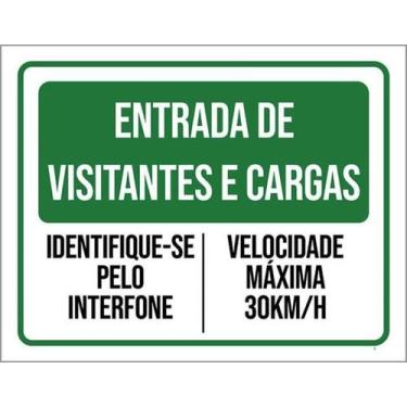 Imagem de Kit 10 Placas Entradas Visitantes Cargas Interfone 27X35 - Sinalizo