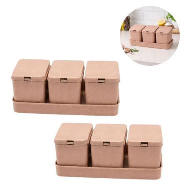 Imagem de Kit 2 Porta Temperos de Bambu Rosa Ideal para Cozinha Gourmet - Wolf