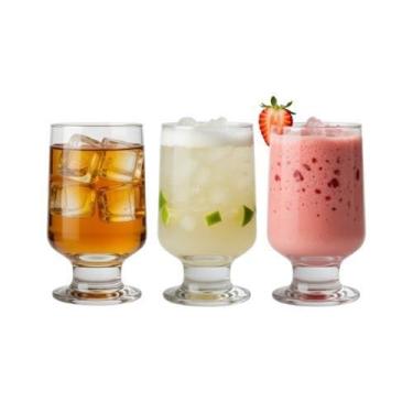 Imagem de Jogo Copo Casual 260ml Vidro Resistente Whiky Suco Drink 06 - Santa Ma