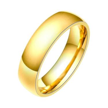 Imagem de Alianças De Casamento Em Ouro Para Casais, Anéis De Aço Inoxidável, Jo