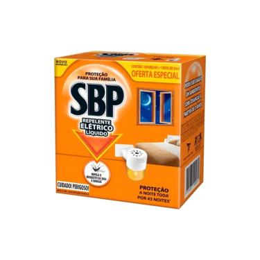 Imagem de Repelente Elétrico Líquido SBP Aparelho + Refil 32,9ml - Proteção 45 Noites