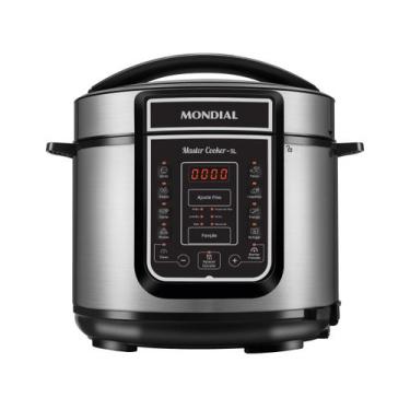 Imagem de Panela de Pressão Digital Mondial 5 Litros PE38, Preto e Cinza, 220V