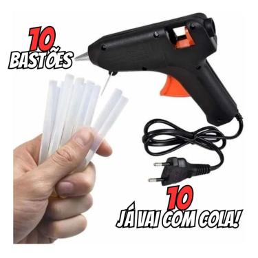 Imagem de Pistola de Cola Quente Pequena 20W para Bastão Fino Kit 30 Unidades para Artesanato e Reparos OEM
