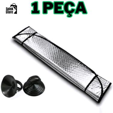 Imagem de Protetor Solar Para-Brisa Automotivo Painel Universal 130x60cm Redução de Temperatura e Raios UV Prata OEM