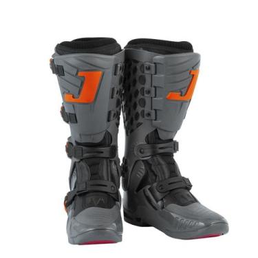 Imagem de Bota Motocross Infantil Menino Menina Jett Lite Proteção, Cinza, Laran