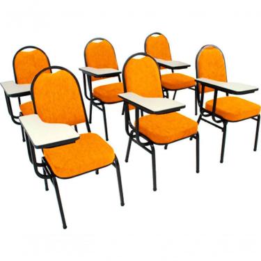Imagem de Kit Com 6 Cadeiras Para Auditórios Linha Hotel Laranja
