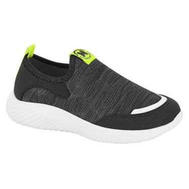 Imagem de Tênis Slip Molekinho 2832120 Infantil Masculino, Preto verde, 32