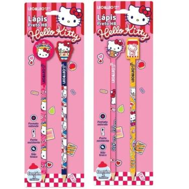 Imagem de Lápis Hb com Borracha na Ponta Hello Kitty Leo & Leo Corpo Redondo Atóxico Blister com 2 Unidades