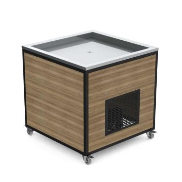Imagem de Expositor Mesa Refrigerado Balcão Refrimate Emrpr Nogal Malaga Marrom 95x95cm 220V