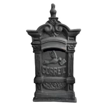 Imagem de Caixa de Correio Ferro Fundido Pombo Pequena sem Pé 50x27cm para Correspondências Externas Preto