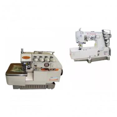 Imagem de Kit Máquina de Costura Industrial Galoneira e Interlock FY31016-01CB Completa com Mesa 110V e 220V Yamata