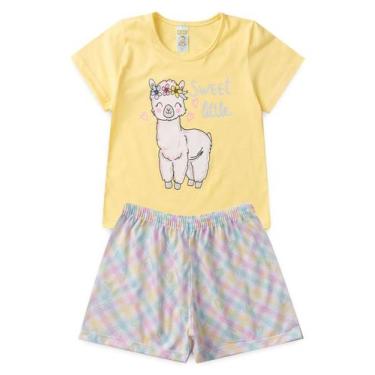 Imagem de Pijama Infantil Feminino Verão Sweet Little  - Hey Kids - Amarelo, Ama