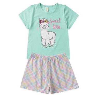 Imagem de Pijama Infantil Feminino Verão Sweet Little  - Hey Kids - Azul Claro, 