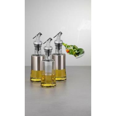 Imagem de Kit 3 Galheteiros Bico Dosador Vidro e Aço Inox - Congratulations Stor