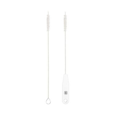 Imagem de Kit Escova em Nylon para Limpar e Higienizar Canudo de Bebe Infantil com Escovas Robustas e Flexíveis Branco Pimpolho