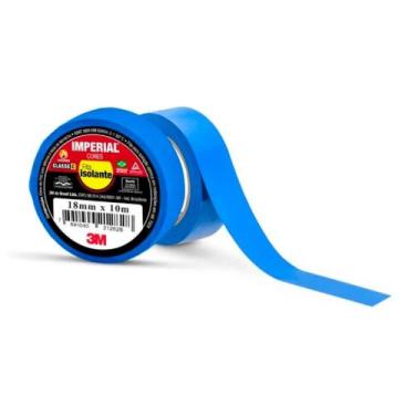 Imagem de Kit Com 10 Fita Isolante Imperial Azul 18mm x 10m 3M