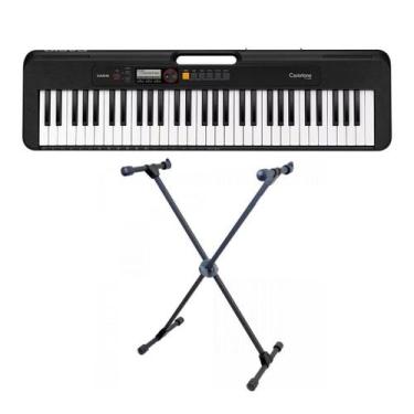 Imagem de Kit Teclado Digital Casio Casiotone CT-S200 + Suporte X10SP Ask Cor:Pr