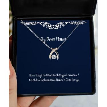 Imagem de SpreadPassion Epic Mama Gifts, Three Things That Don't Exist: Pé grande, unicórnios, um posto de gasolina[], Colar de dança exclusivo de osso de fúrcula para mãe da filha