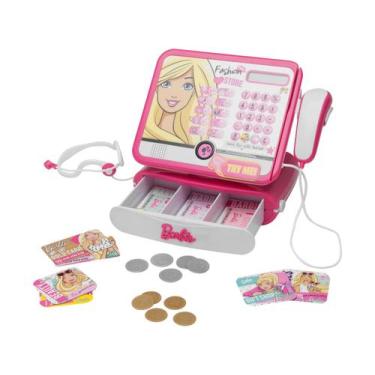 Imagem de Caixa Registradora Infantil Barbie Luxo Fun - 50 Peças