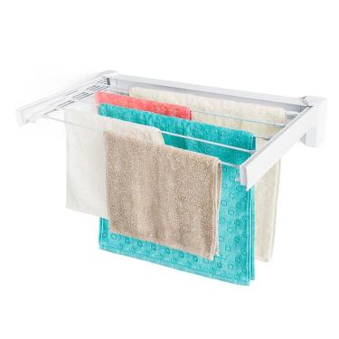 Imagem de Varal De Parede Retrátil Recolhível Com Abas Branco 70cm Ordene