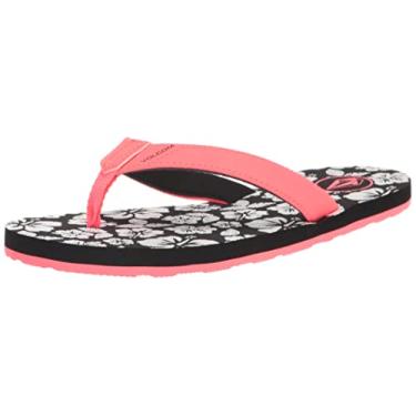 Imagem de Volcom Sandália infantil unissex Vicky Big YTH, Coral elétrico, 1 Big Kid