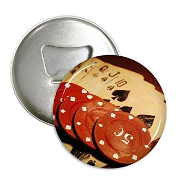 Imagem de Red Chip Gambling Foto Abridor de garrafas Imã de Geladeira Emblema Multifuncional